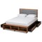 Baxton Studio Cosma Ash Walnut Wood 4-Drawer Queen Size Platform Storage Bed 173-9432-10669 - alternate 9
